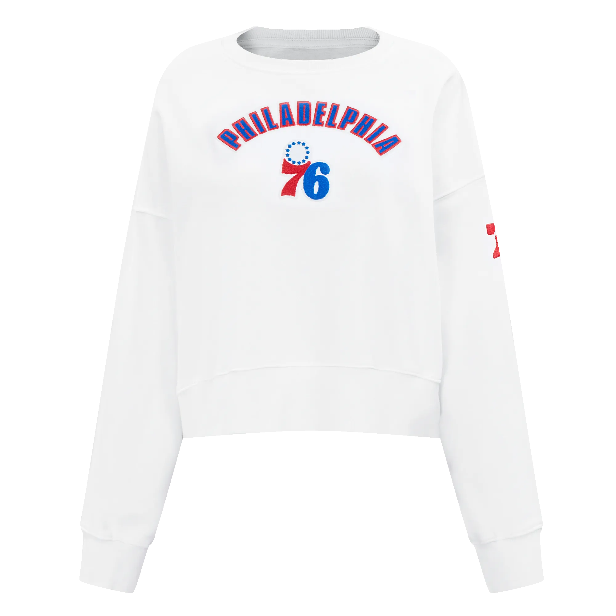 NBA PHILADELPHIA 76ERS CLASSIC WOMEN'S FLC CREWNECK (WHITE)