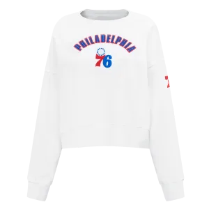NBA PHILADELPHIA 76ERS CLASSIC WOMEN'S FLC CREWNECK (WHITE)