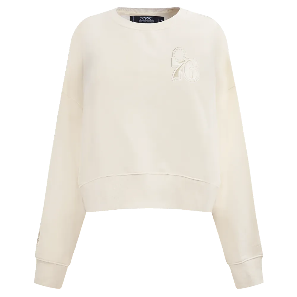 NBA PHILADELPHIA 76ERS NEUTRAL WOMEN'S CREWNECK (EGGSHELL)