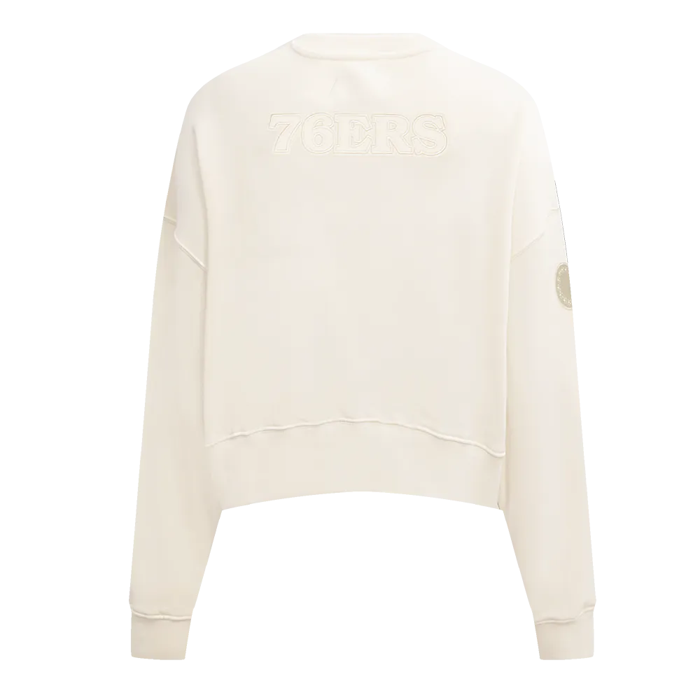 NBA PHILADELPHIA 76ERS NEUTRAL WOMEN'S CREWNECK (EGGSHELL)