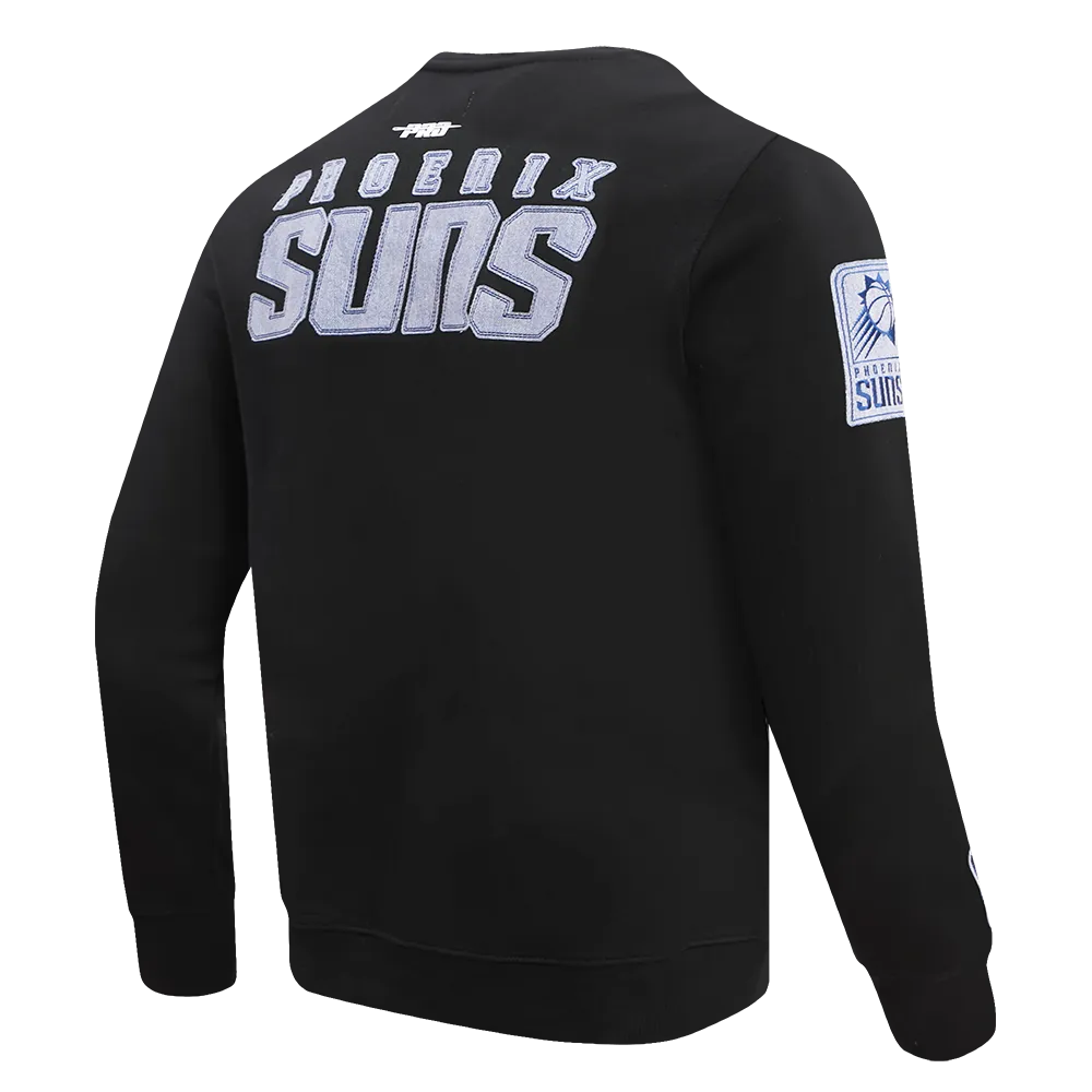 NBA PHOENIX SUNS VARSITY BLUES MEN'S FLC CREWNECK (BLACK)