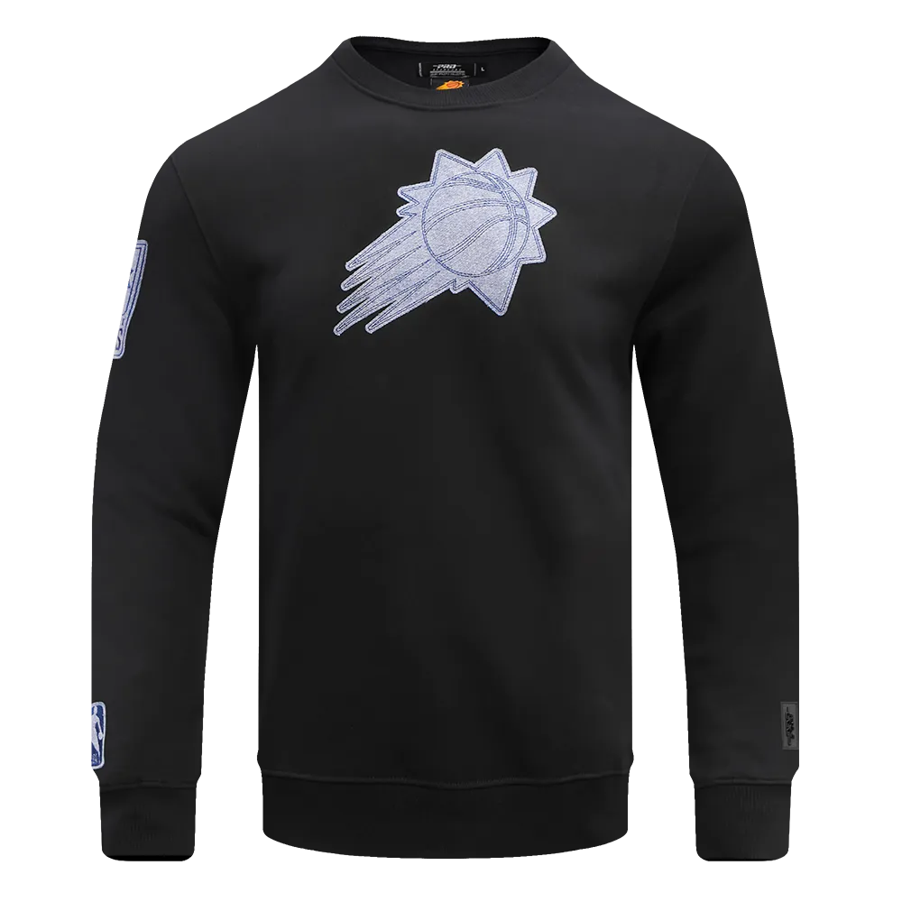NBA PHOENIX SUNS VARSITY BLUES MEN'S FLC CREWNECK (BLACK)
