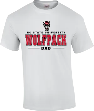 NC State Wolfpack Dad Short Sleeve White T-shirt