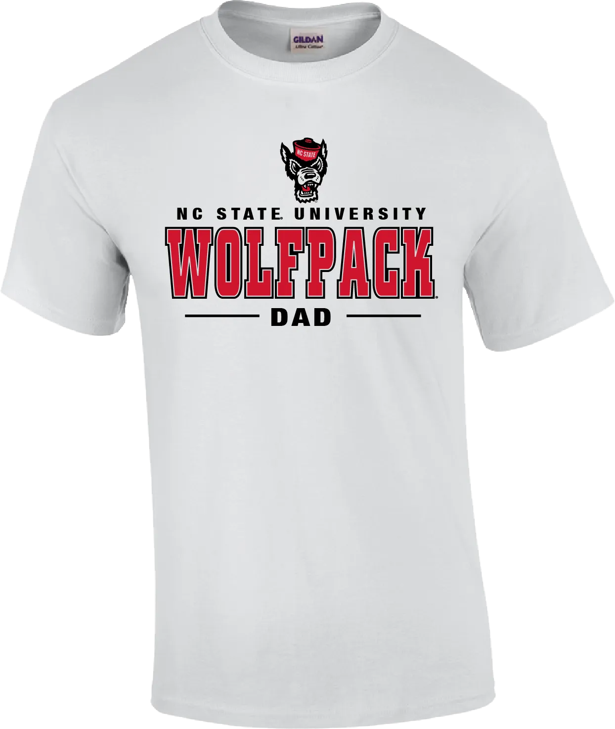 NC State Wolfpack Dad Short Sleeve White T-shirt