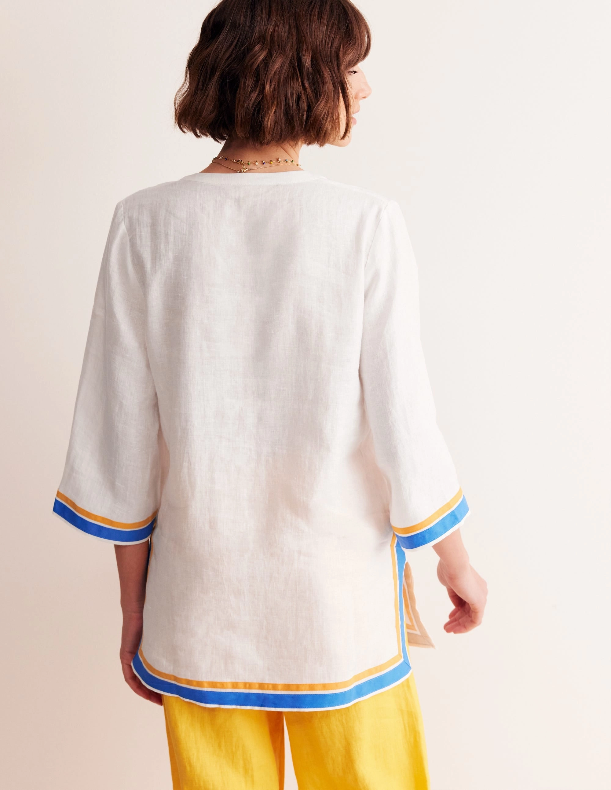 Neck Detail Tunic Top-White, Surf the Web Street Style summer look