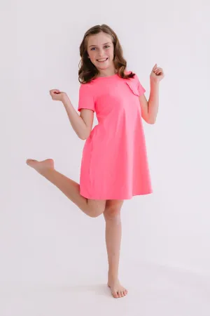 Neon Pink T-Shirt Dress