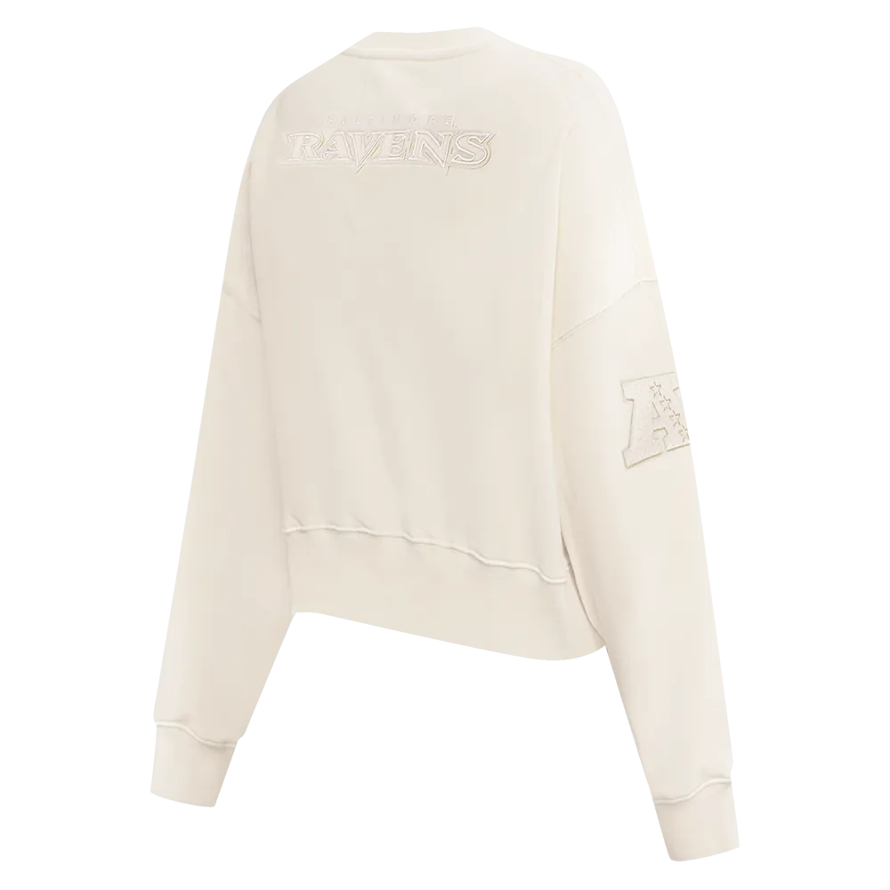 NFL BALTIMORE RAVENS NEUTRAL WOMEN'S CREWNECK (EGGSHELL)
