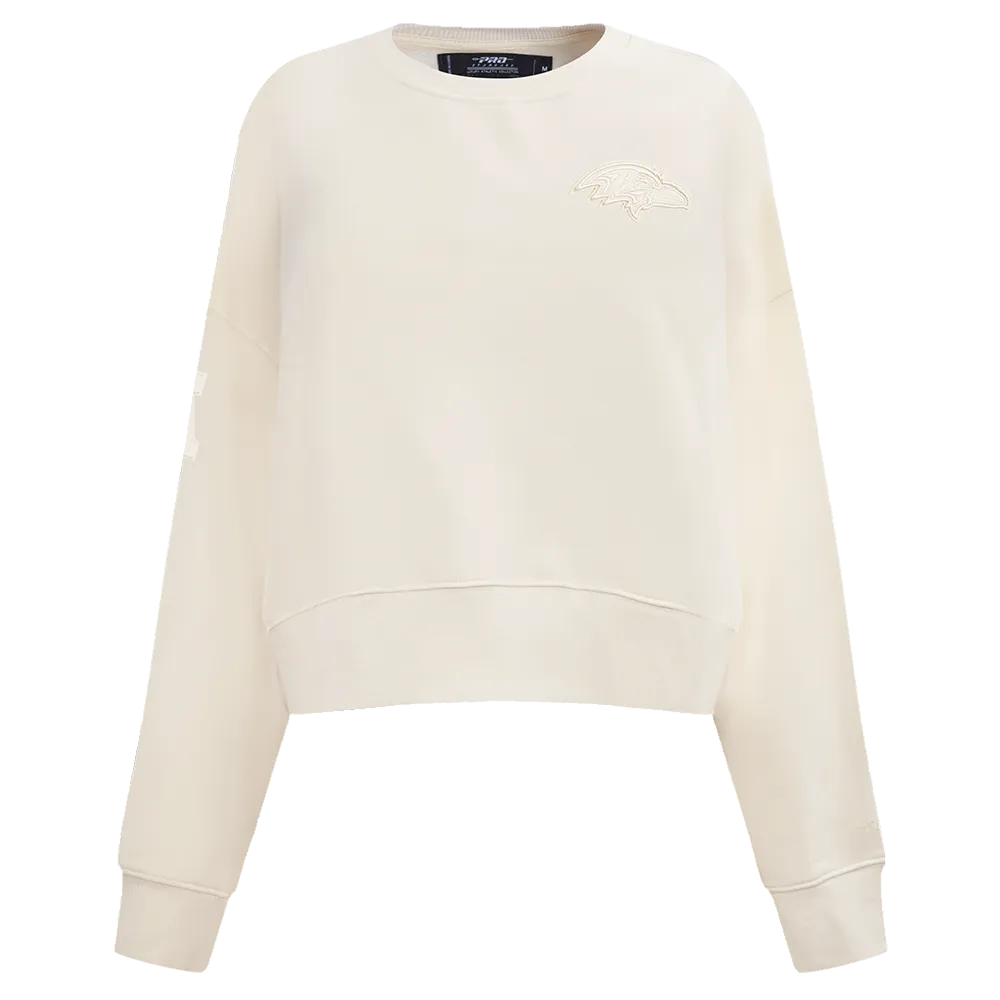 NFL BALTIMORE RAVENS NEUTRAL WOMEN'S CREWNECK (EGGSHELL)
