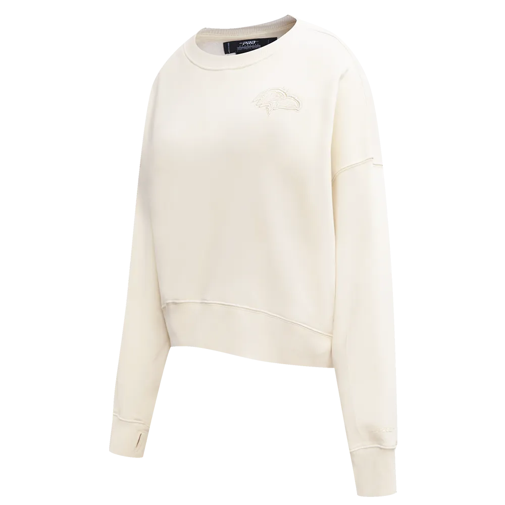 NFL BALTIMORE RAVENS NEUTRAL WOMEN'S CREWNECK (EGGSHELL)