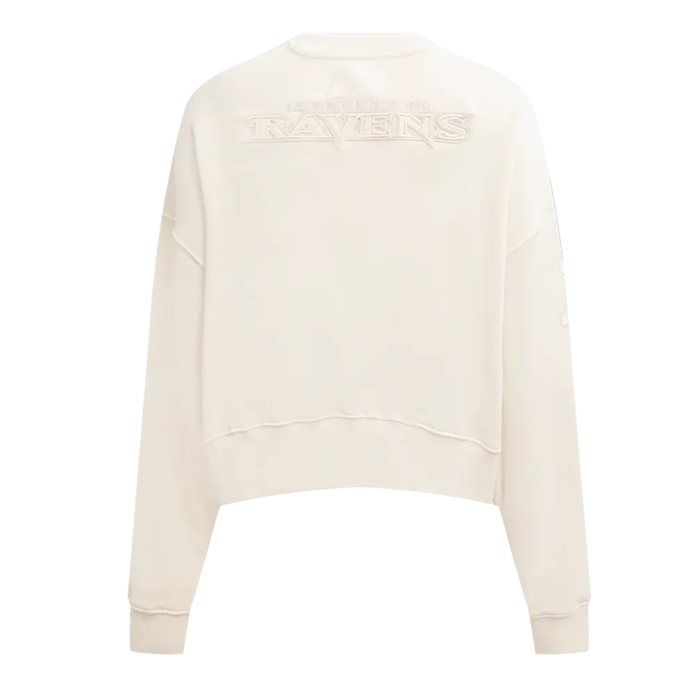 NFL BALTIMORE RAVENS NEUTRAL WOMEN'S CREWNECK (EGGSHELL)