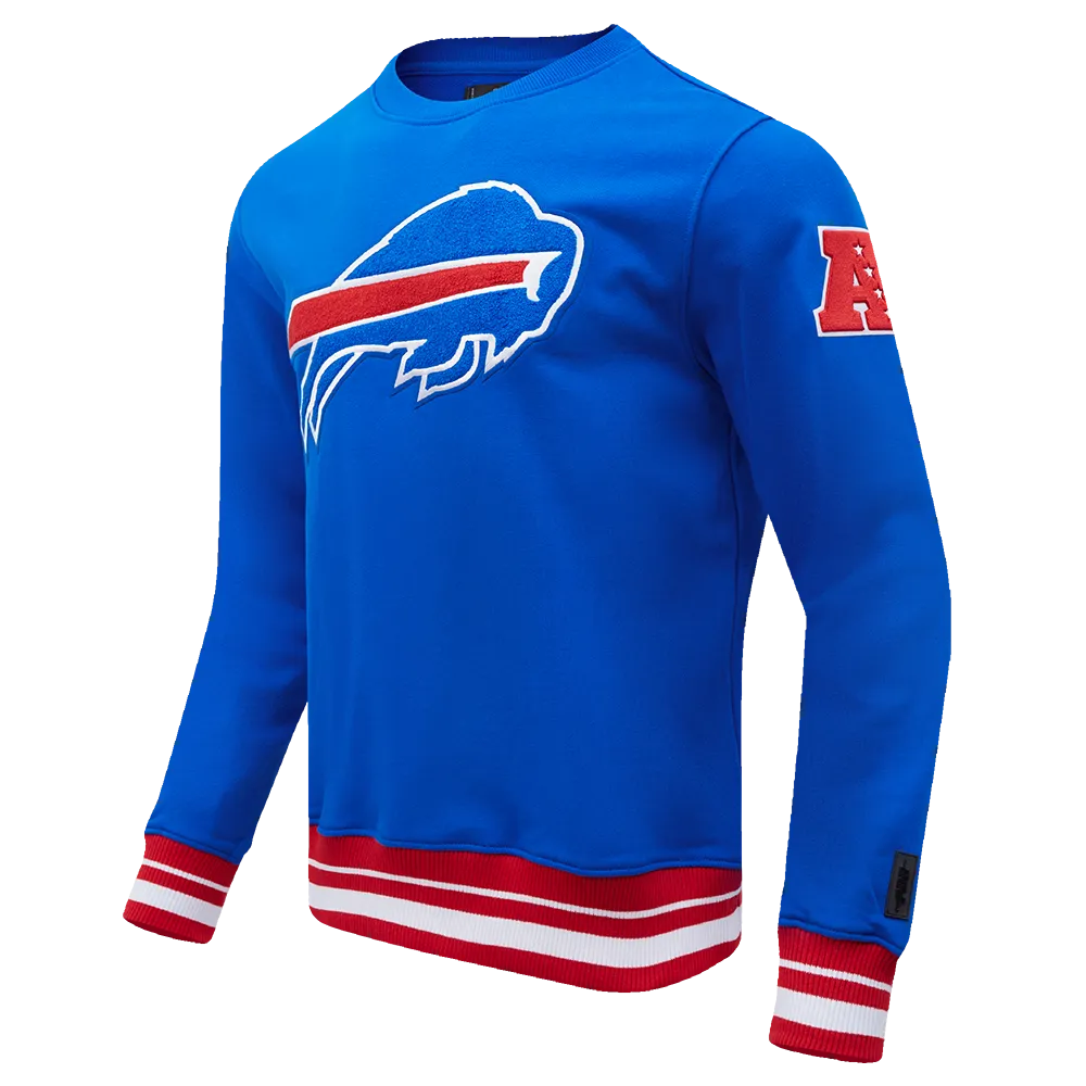 NFL BUFFALO BILLS MASHUP MEN'S RIB CREWNECK (ROYAL BLUE/RED)