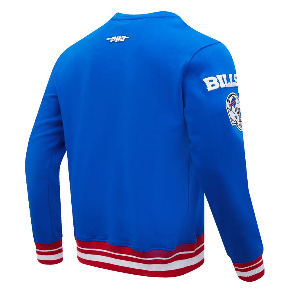 NFL BUFFALO BILLS MASHUP MEN'S RIB CREWNECK (ROYAL BLUE/RED)