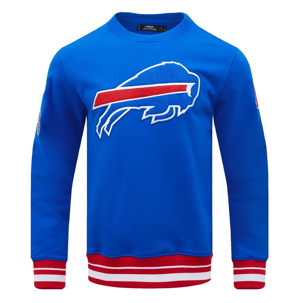 NFL BUFFALO BILLS MASHUP MEN'S RIB CREWNECK (ROYAL BLUE/RED)