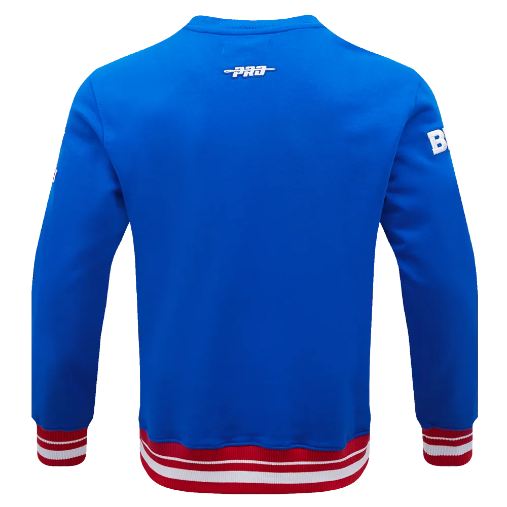 NFL BUFFALO BILLS MASHUP MEN'S RIB CREWNECK (ROYAL BLUE/RED)