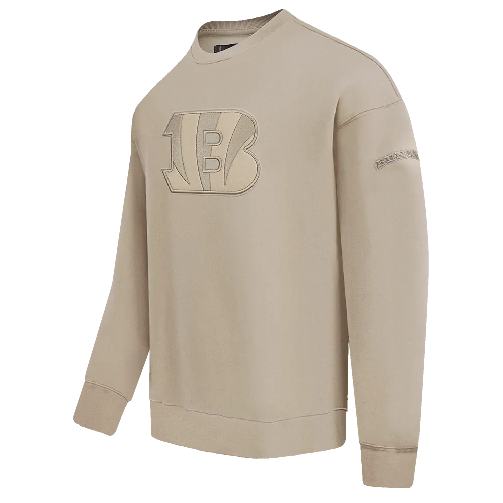 NFL CINCINNATI BENGALS NEUTRAL DROP SHOULDER FLC CREWNECK (TAUPE)