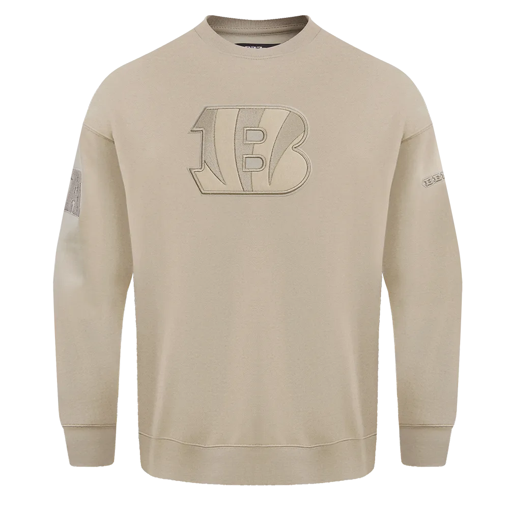 NFL CINCINNATI BENGALS NEUTRAL DROP SHOULDER FLC CREWNECK (TAUPE)