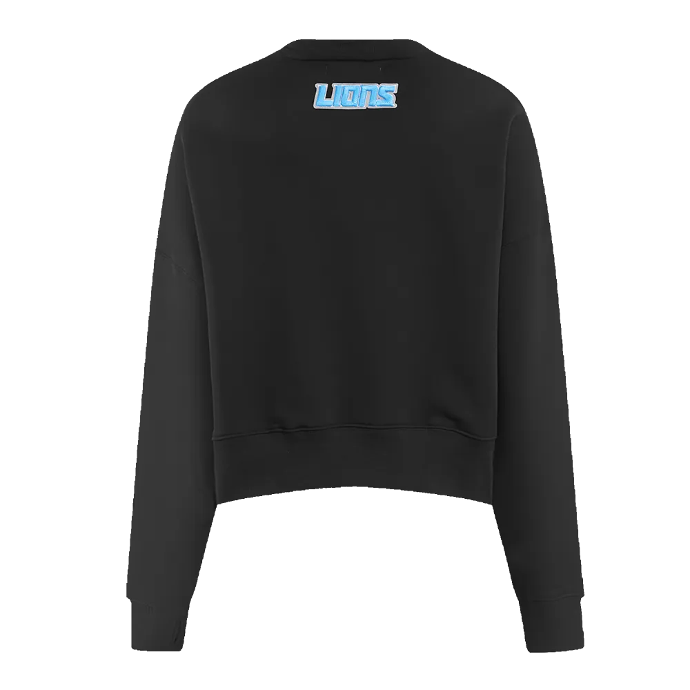 NFL DETROIT LIONS CLASSIC WOMEN'S CREWNECK (BLACK)