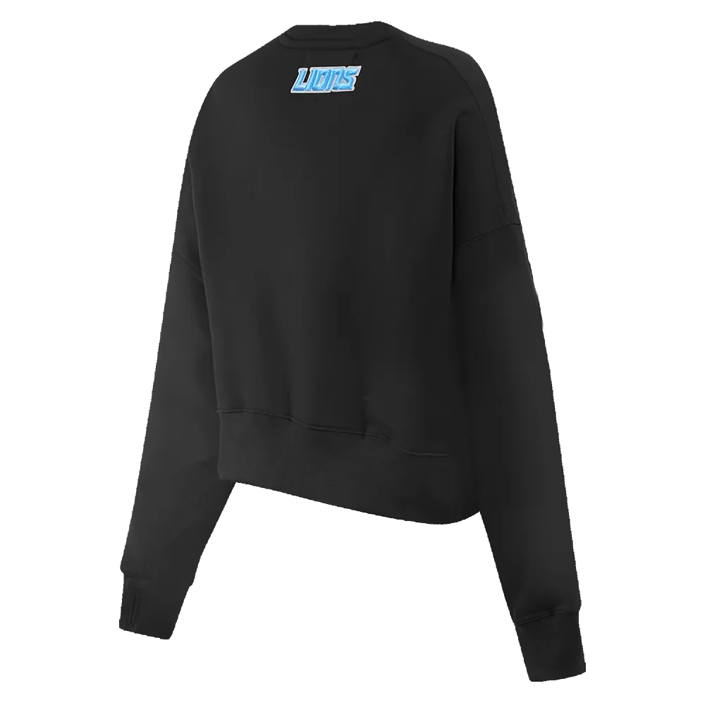 NFL DETROIT LIONS CLASSIC WOMEN'S CREWNECK (BLACK)