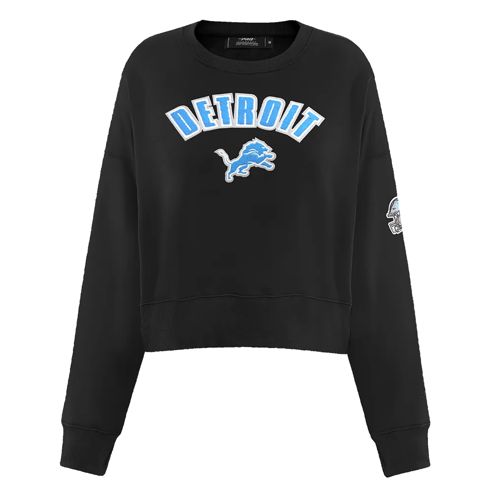 NFL DETROIT LIONS CLASSIC WOMEN'S CREWNECK (BLACK)