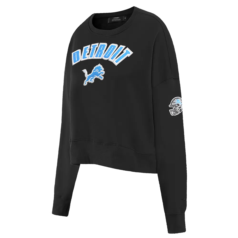 NFL DETROIT LIONS CLASSIC WOMEN'S CREWNECK (BLACK)