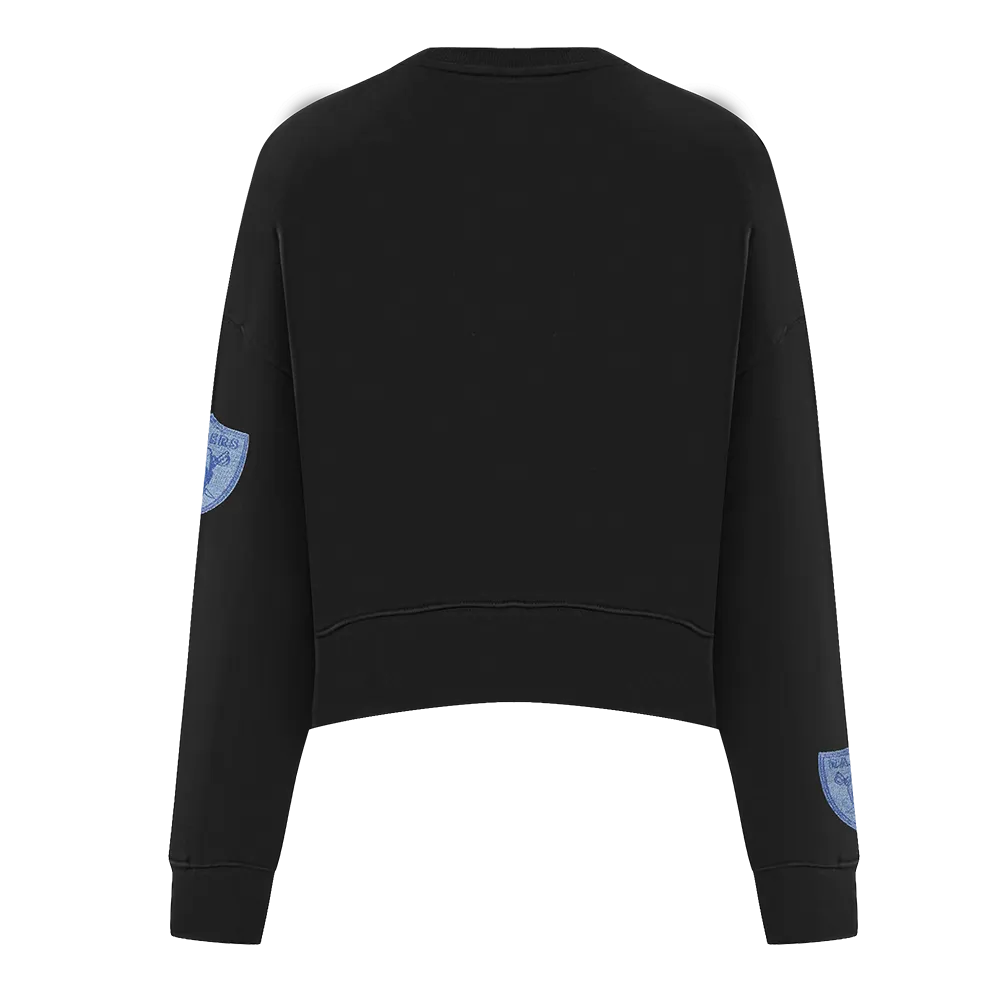 NFL LAS VEGAS RAIDERS VARSITY BLUES WOMEN'S CREWNECK (BLACK)