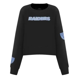 NFL LAS VEGAS RAIDERS VARSITY BLUES WOMEN'S CREWNECK (BLACK)