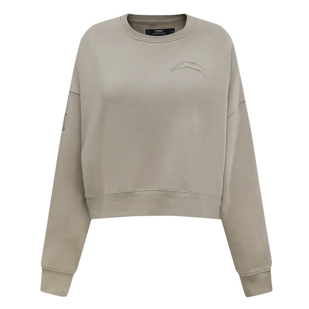 NFL LOS ANGELES CHARGERS NEUTRAL WOMEN'S FLC CREWNECK (TAUPE)