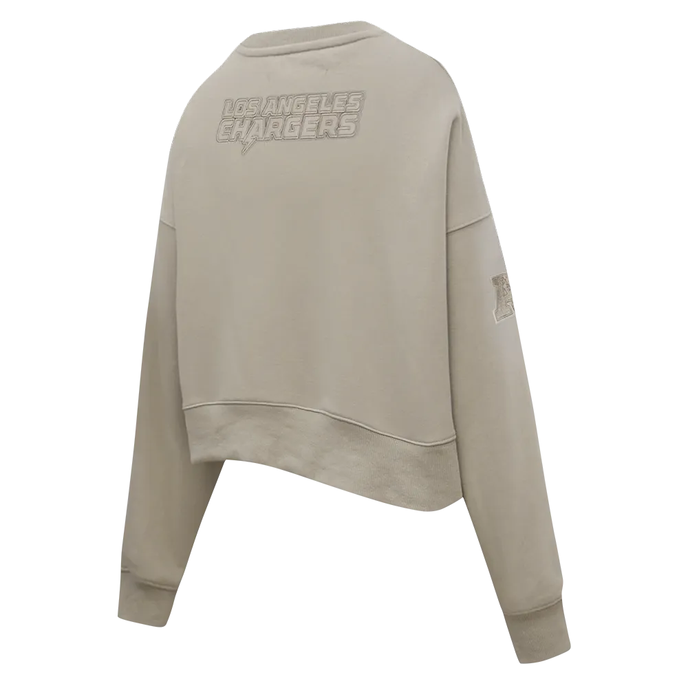 NFL LOS ANGELES CHARGERS NEUTRAL WOMEN'S FLC CREWNECK (TAUPE)