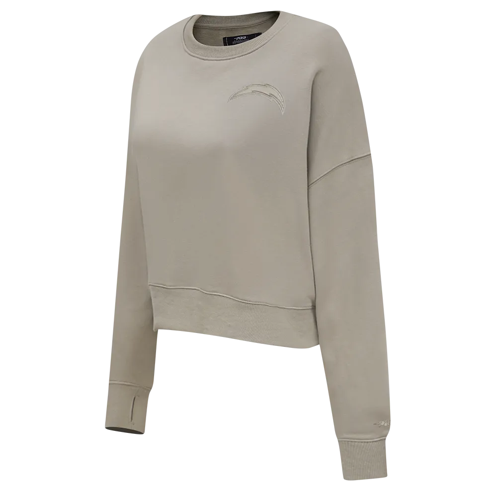 NFL LOS ANGELES CHARGERS NEUTRAL WOMEN'S FLC CREWNECK (TAUPE)