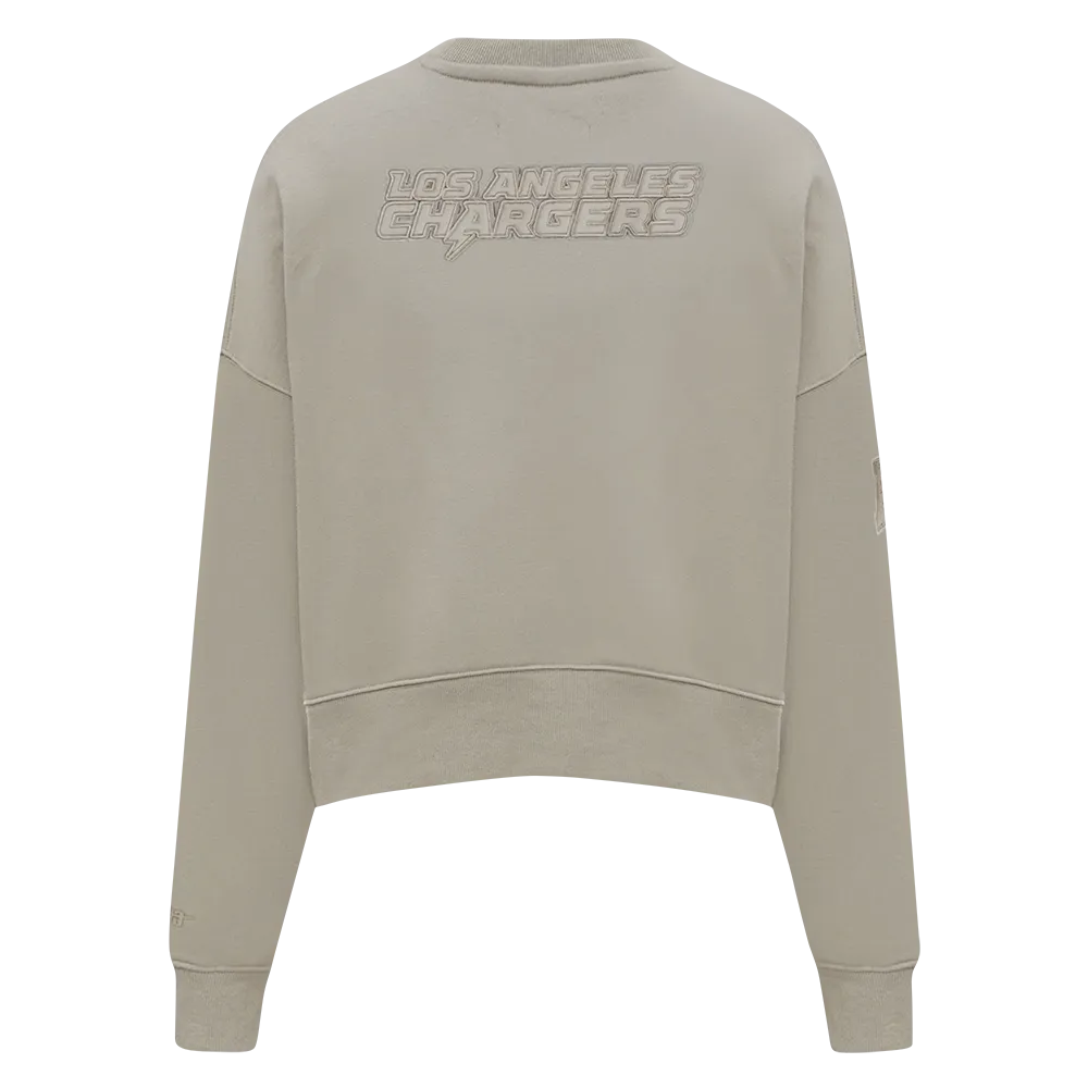 NFL LOS ANGELES CHARGERS NEUTRAL WOMEN'S FLC CREWNECK (TAUPE)