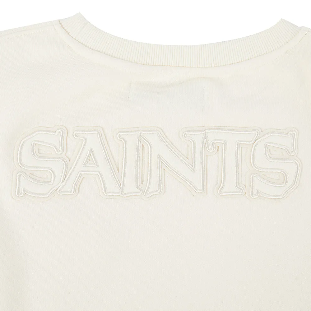 NFL NEW ORLEANS SAINTS NEUTRAL WOMEN'S FLC CREWNECK (EGGSHELL)