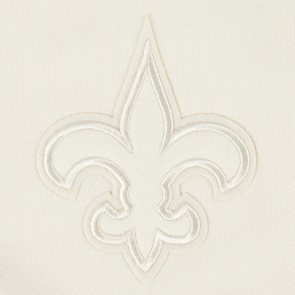 NFL NEW ORLEANS SAINTS NEUTRAL WOMEN'S FLC CREWNECK (EGGSHELL)