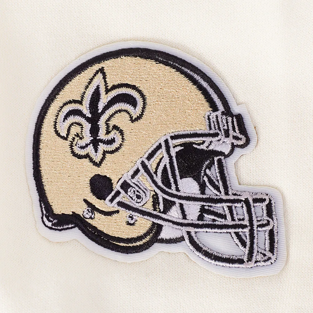 NFL NEW ORLEANS SAINTS RETRO CLASSIC WOMEN'S CREWNECK (EGGSHELL/BLACK)