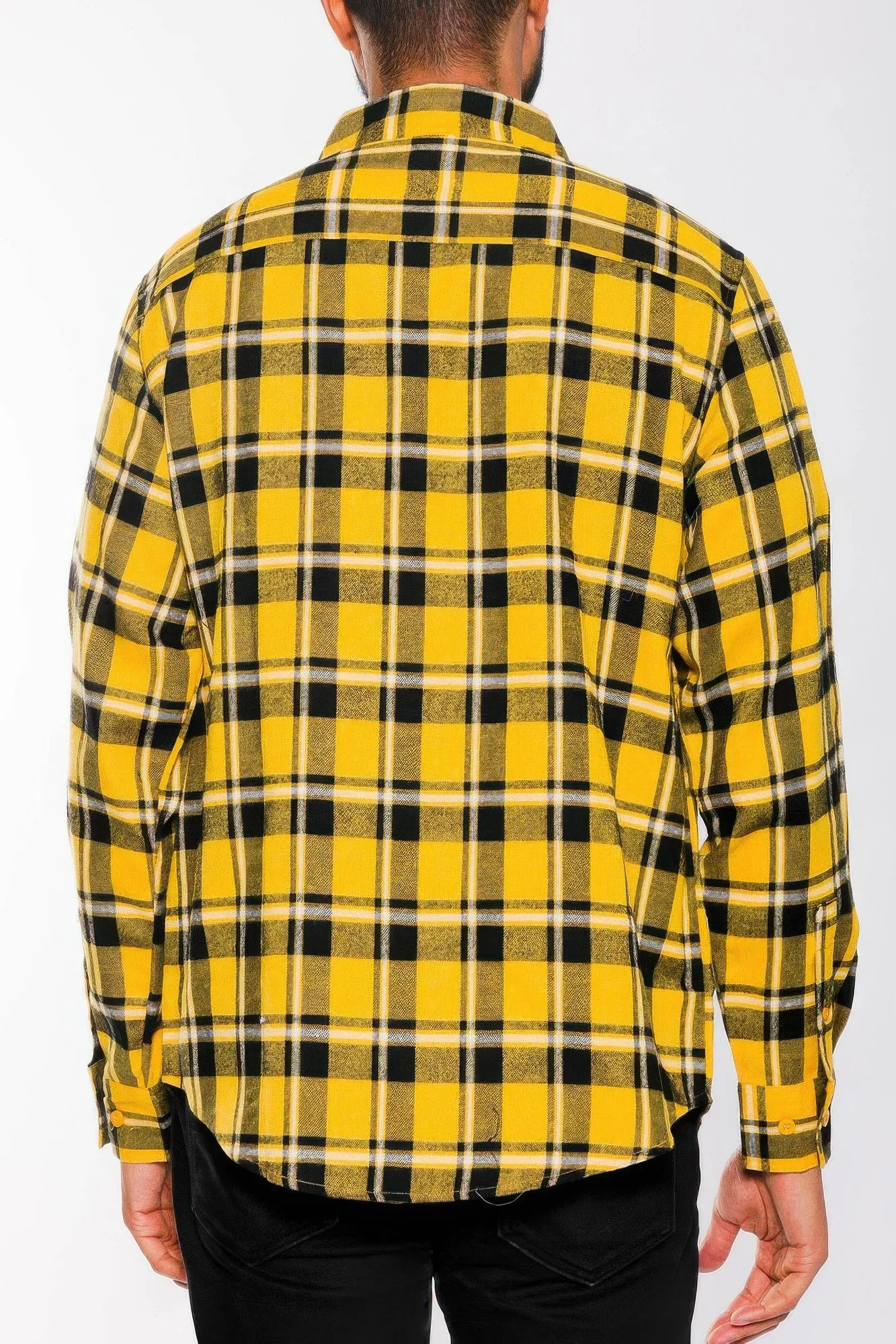 NicholesGifts Men Long Sleeve Flannel Full Plaid Checkered Shirt