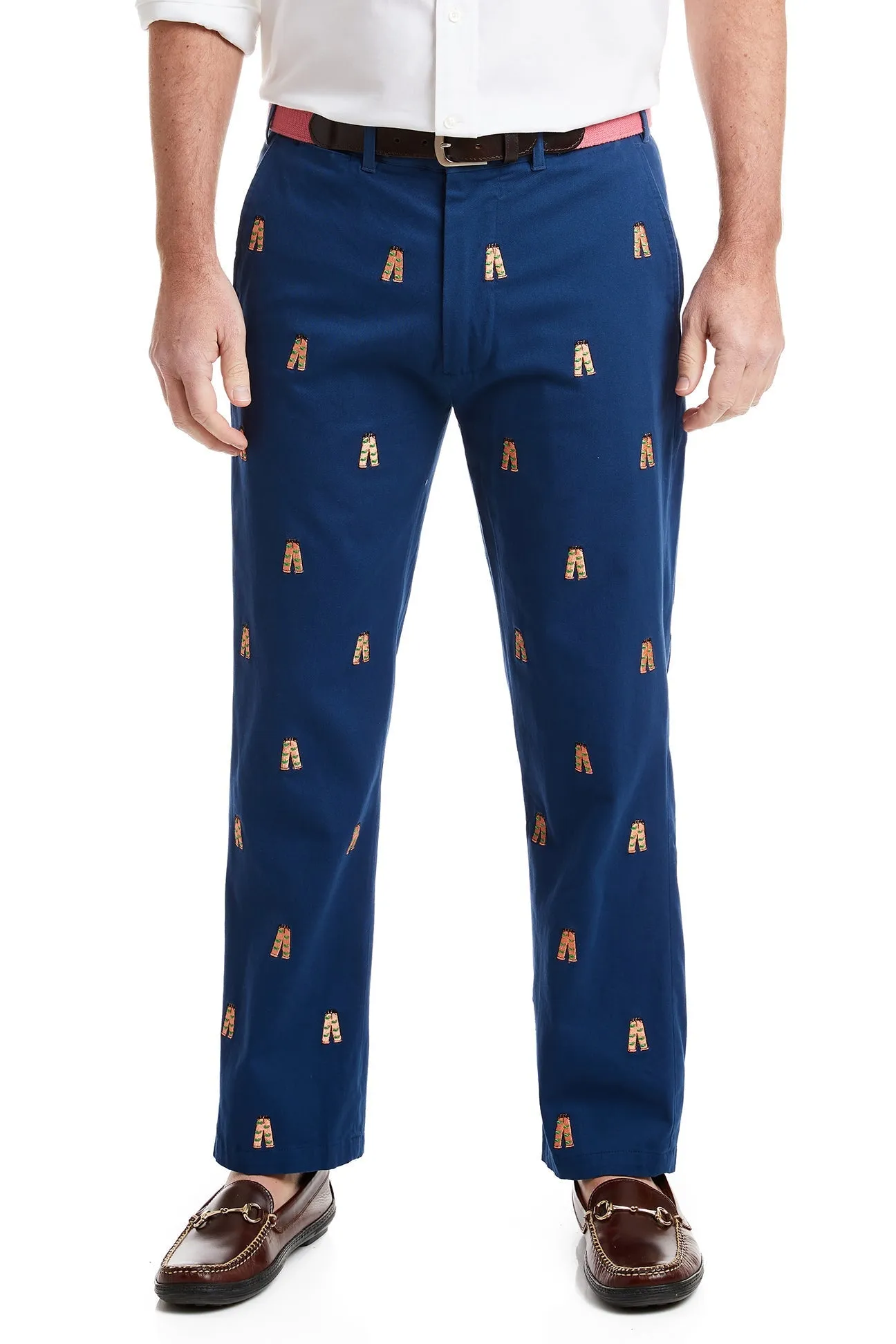Chill Comfort Fit Harbor Pant Stretch Twill Nantucket Navy with Whale Pants