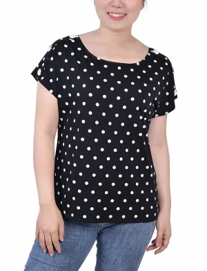 ReinforcedShoulders Petite Short Extended Sleeve Top
