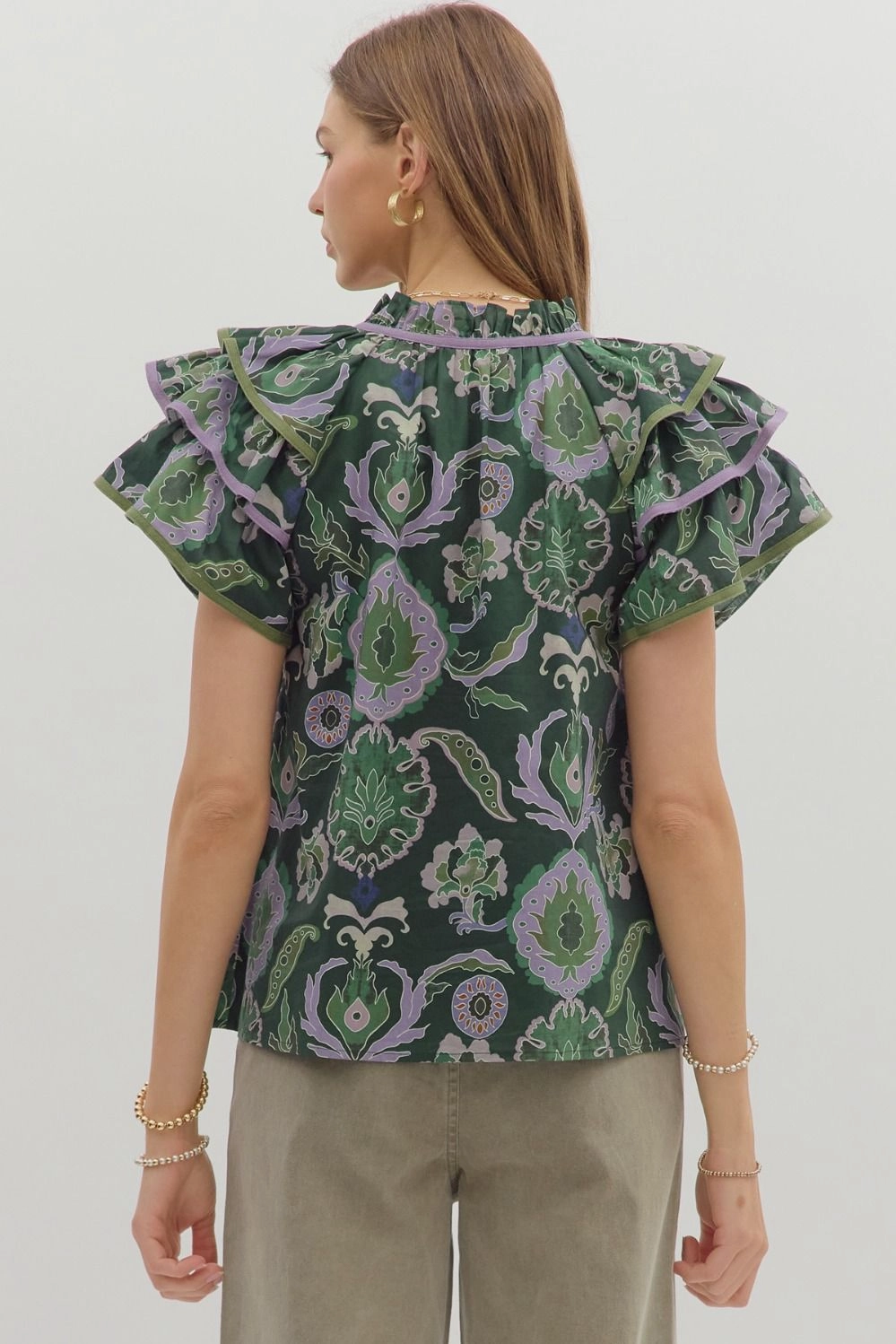 Go For It Top in Green CompressionSupportWeave Multi Panel Design