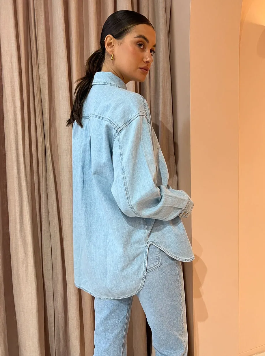 Nobody Tessa Denim Shirt in Cooler Blue