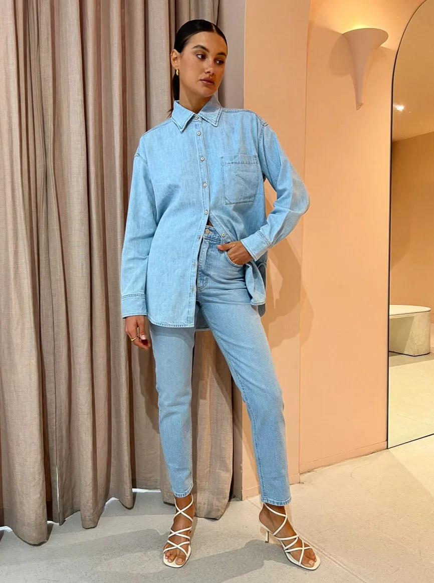 Nobody Tessa Denim Shirt in Cooler Blue