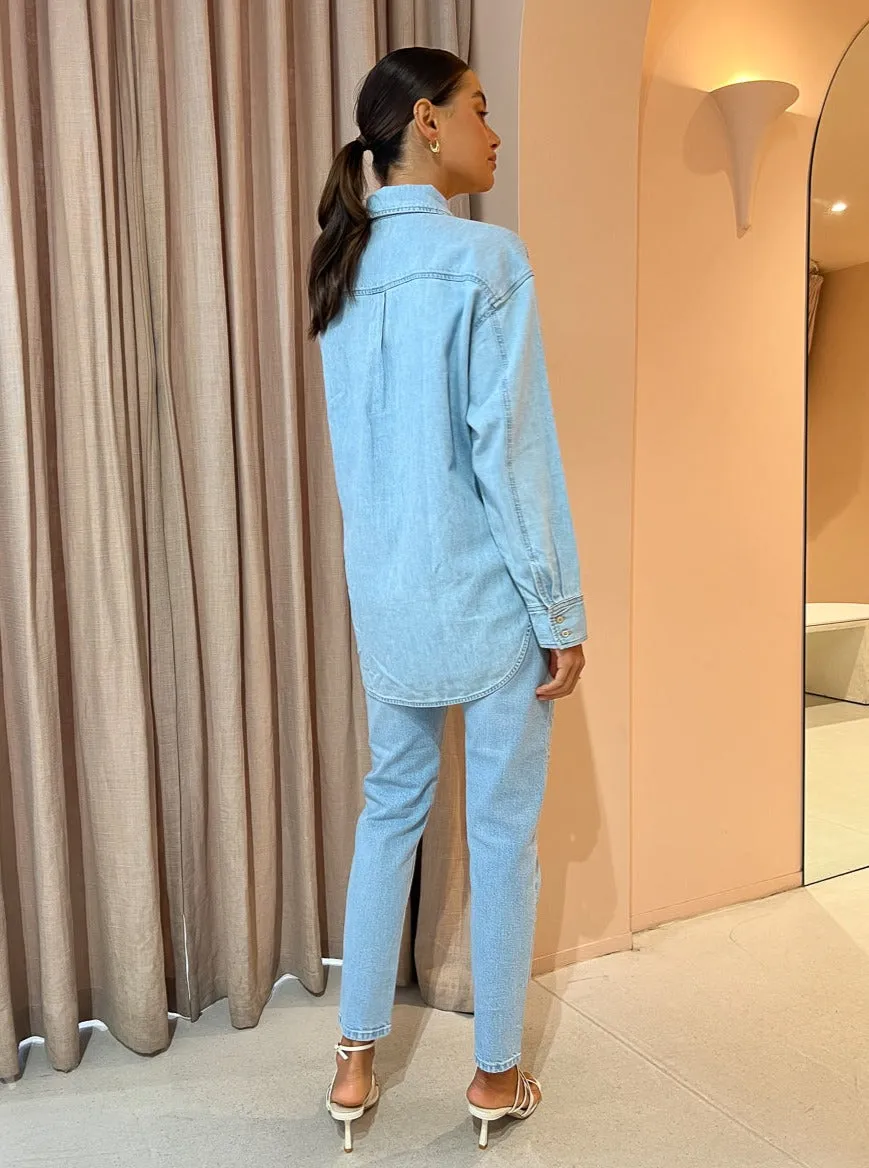 Nobody Tessa Denim Shirt in Cooler Blue