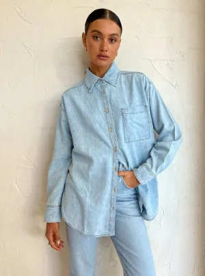 Nobody Tessa Denim Shirt in Cooler Blue