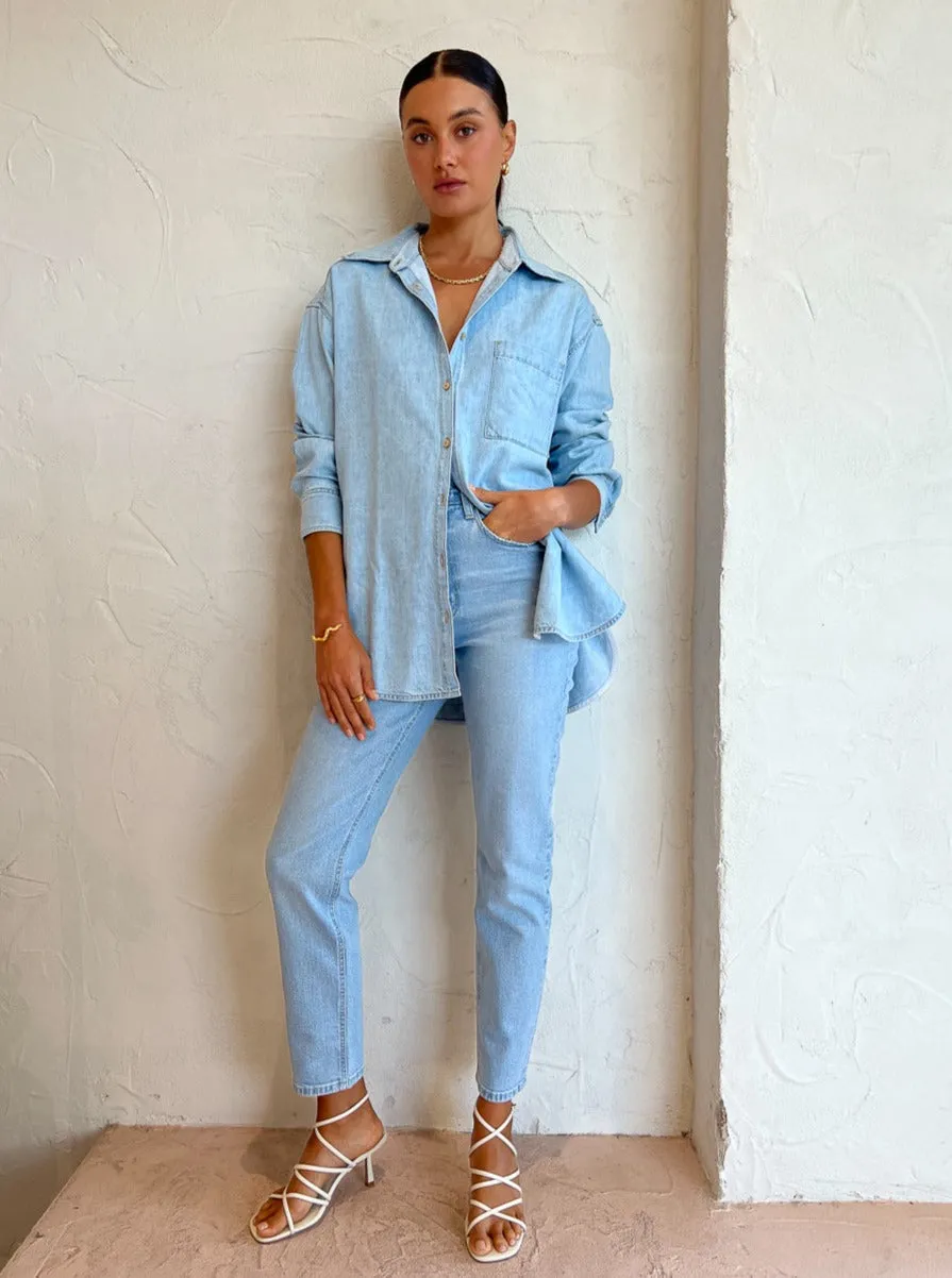Nobody Tessa Denim Shirt in Cooler Blue