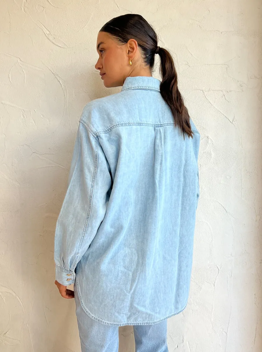 Nobody Tessa Denim Shirt in Cooler Blue