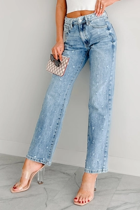 Relaxed Comfort Look Noelle Distressed Straight Leg Special A Jeans (Medium)