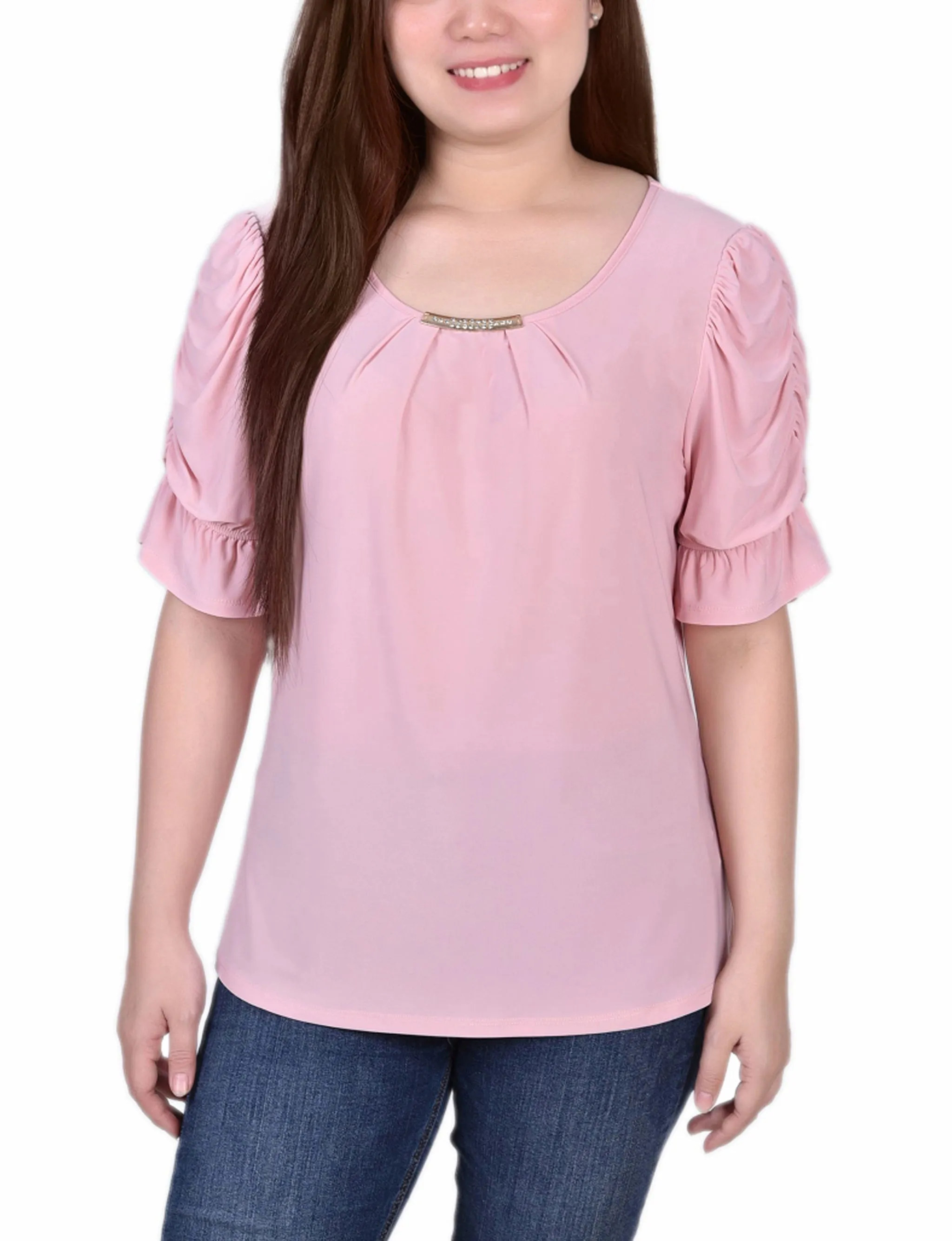 Elbow Cuffed Sleeve Hardware Top AbrasionResistant Surface
