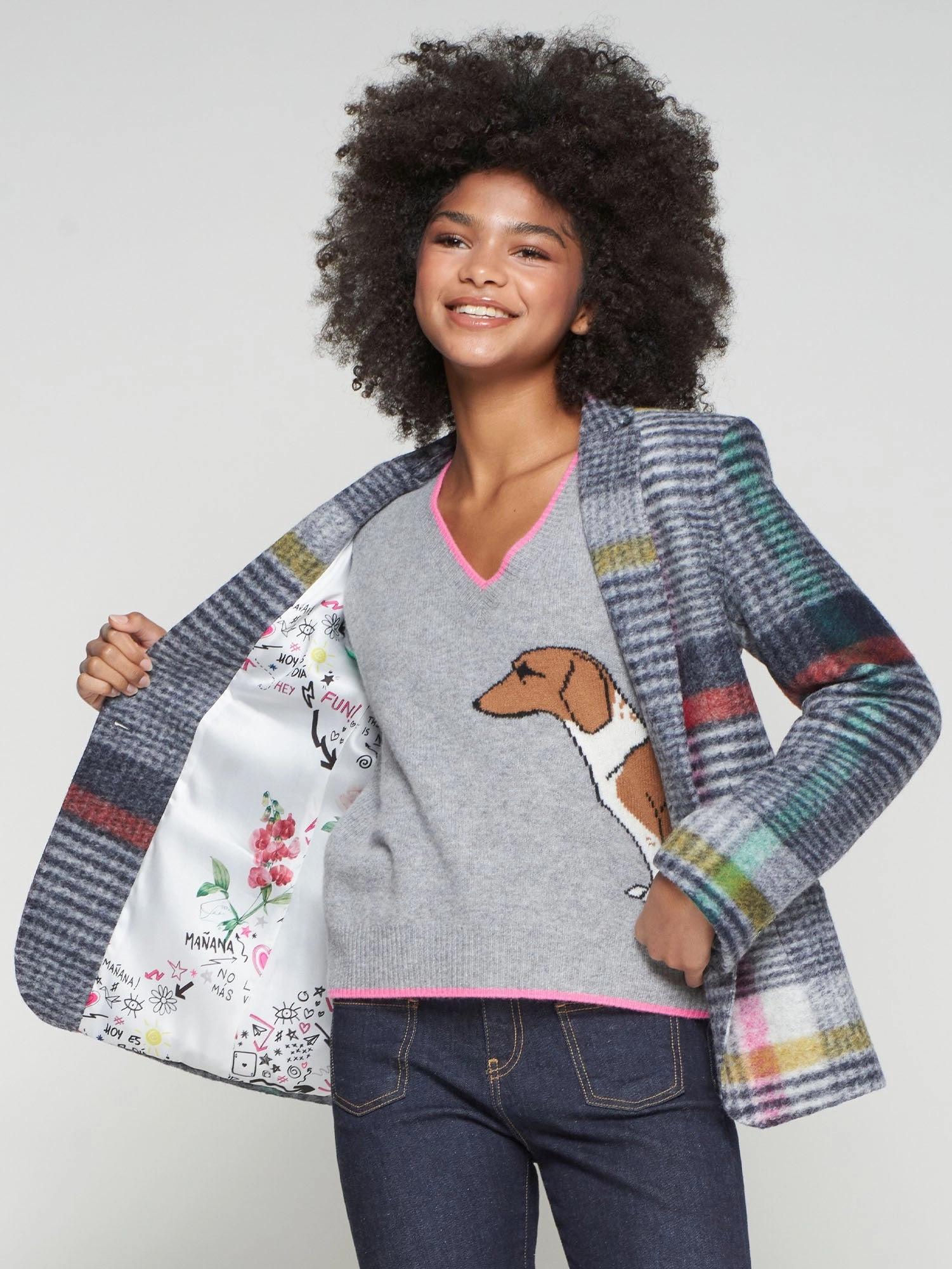 Flight Eyeshadow MIXED PLAID BLAZER
