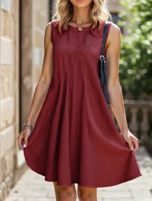 Flattering Style Irregular brushed stripe dress