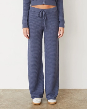 Minimalist Silhouette Cut MicrofiberTech Softknit French Waffle Lounge Pant