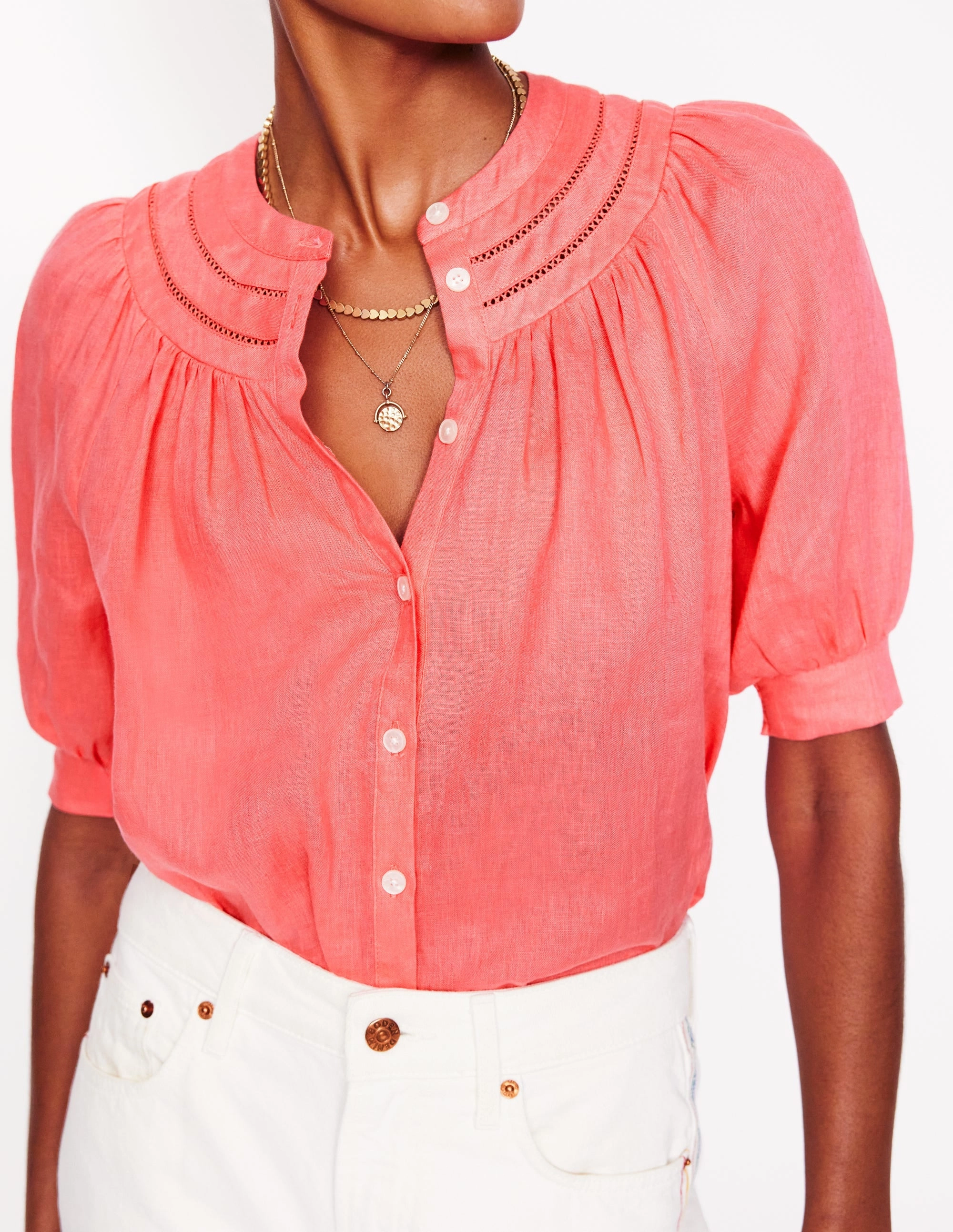 Sporty Design Bea Linen Top-Azealia Pink