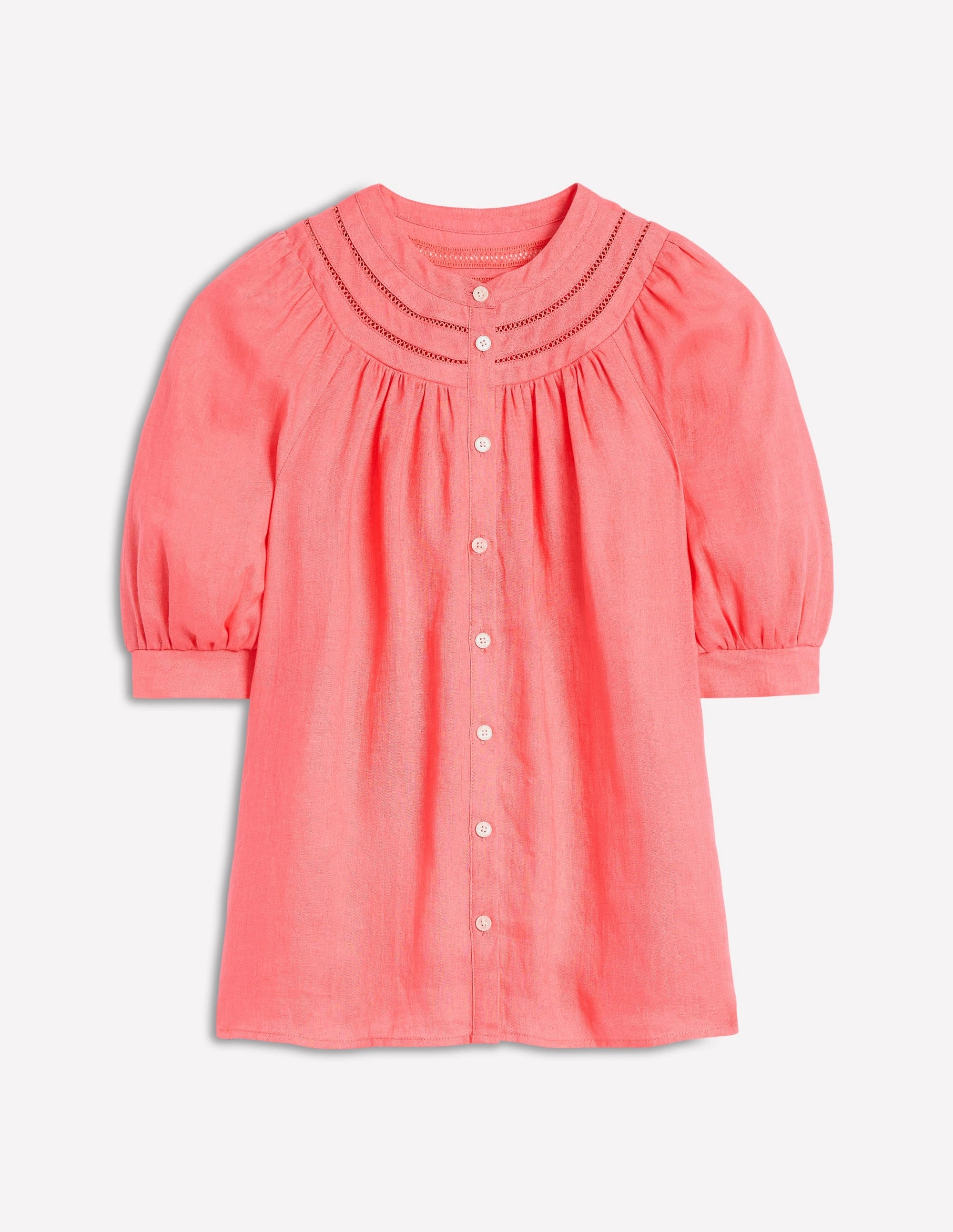 Hidden Pocket Design NonIrritating Seams Bea Linen Top-Azealia Pink